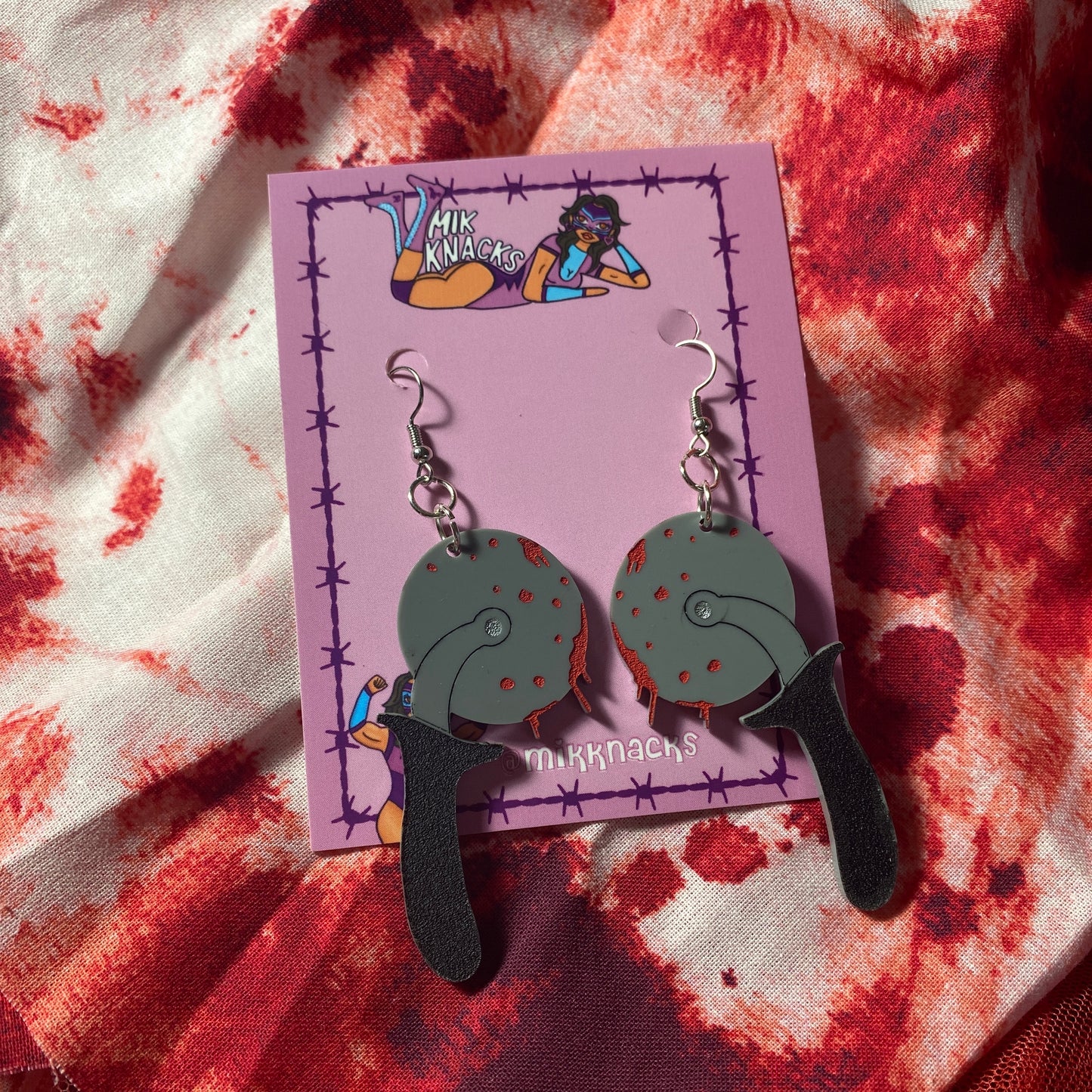 Bloody Pizza Cutter Earrings