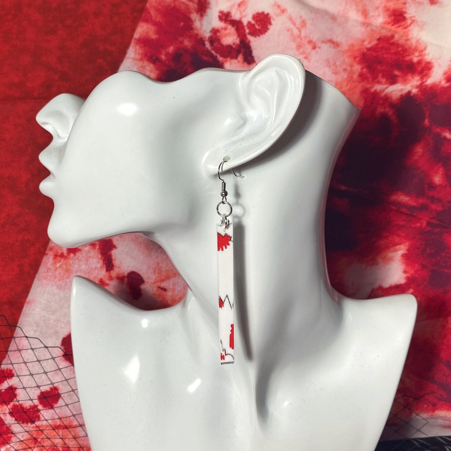 Bloody Light Tube Earrings