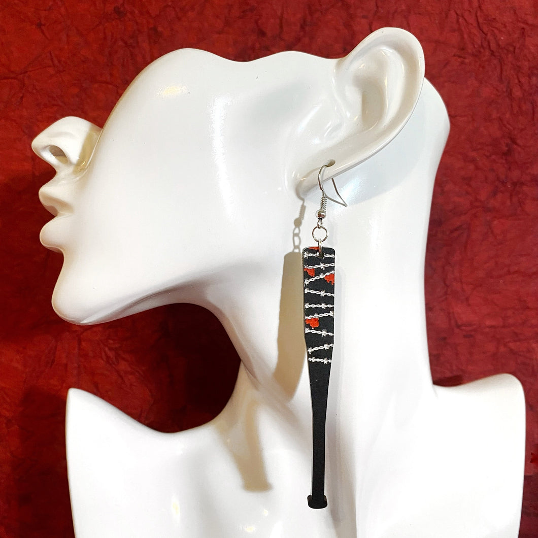 PRE ORDER: Bloody Barbed Wire Bat Earrings